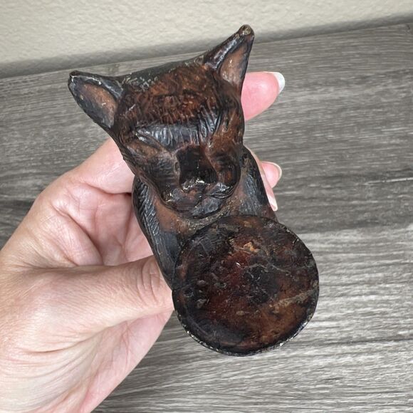 Vintage Diego Giacometti Style Cat Butler Bronze Metal Figurine 5 In. MCM - Picture 7 of 8